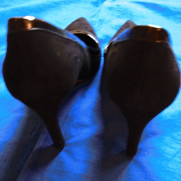 VIA SPIGA BLACK SUEDE HIGH HEEL SHOES-8.5M-NEW-W/LEATHER ACCENT-W/ORIGINAL BOX - Picture 10 of 13